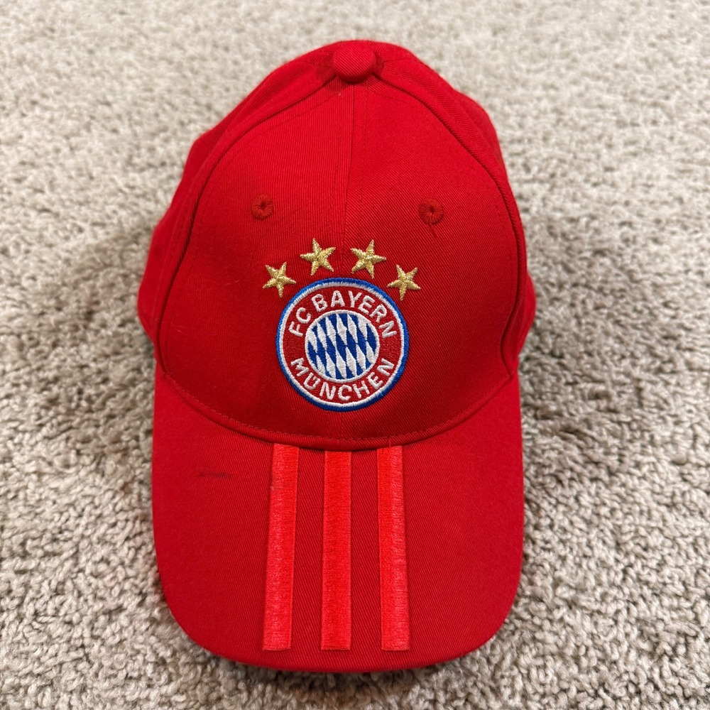 Adidas FC Bayern Munchen Hat Youth OS Red Good Soccer Baseball Cap DY7677